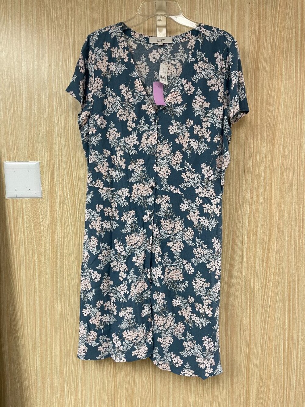 NWT Loft Blue Floral Dress Size 14